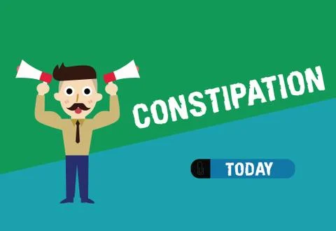 Handwriting text writing Constipation. Concept meaning Bowel movements that are Stock Illustration