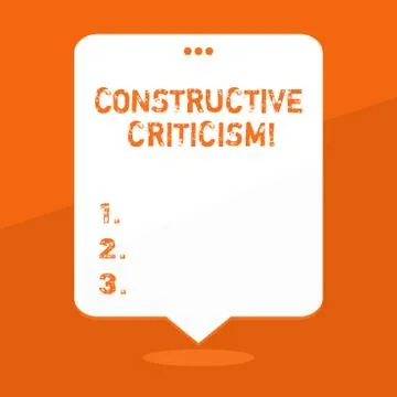 Handwriting text writing Constructive Criticism. Concept meaning process of o Stock Illustration