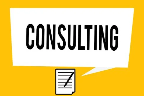Handwriting text writing Consulting. Concept meaning Asking for expert advice Stock Illustration
