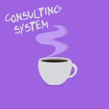 Handwriting text writing Consulting System. Concept meaning Helping firms Stock Illustration