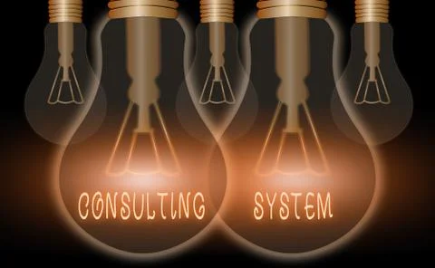 Handwriting text writing Consulting System. Concept meaning Helping firms Stock Illustration