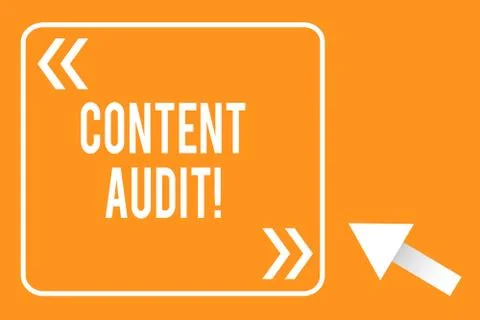 Handwriting text writing Content Audit. Concept meaning process of evaluating 스톡 일러스트