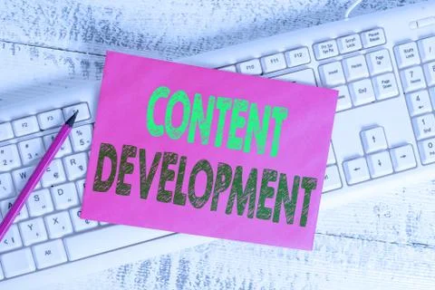 Handwriting text writing Content Development. Concept meaning Authoring and Foto stock
