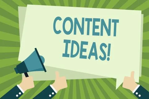 Handwriting text writing Content Ideas. Concept meaning the formulated thought Stock Illustration