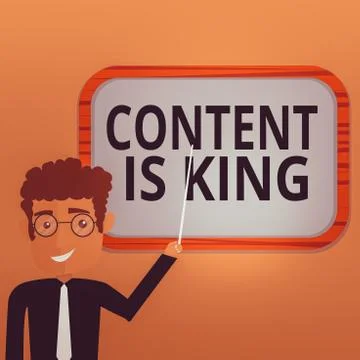 Handwriting text writing Content Is King. Concept meaning believe that content Stock Illustration