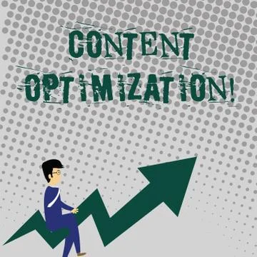 Handwriting text writing Content Optimization. Concept meaning techniques to 库存插图