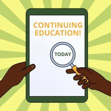 Handwriting text writing Continuing Education. Concept meaning Continued Stockillustratie