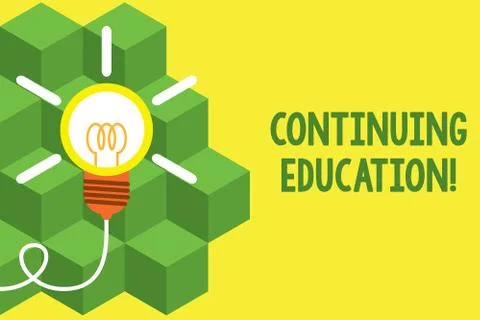 Handwriting text writing Continuing Education. Concept meaning Continued Stock Illustration