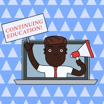 Handwriting text writing Continuing Education. Concept meaning Continued Stock Illustration