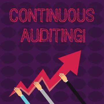 Handwriting text writing Continuous Auditing. Concept meaning Internal process Stock Illustration