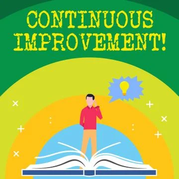 Handwriting text writing Continuous Improvement. Concept meaning involves sma Stock Illustration