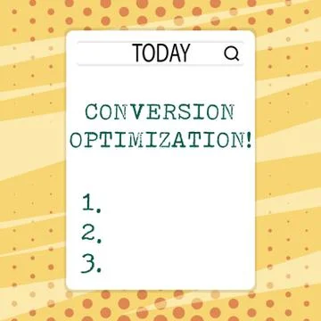 Handwriting text writing Conversion Optimization. Concept meaning system incr Illustrazione stock