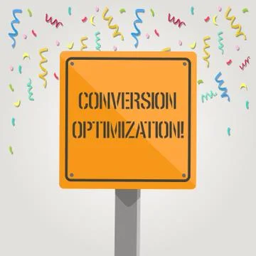 Handwriting text writing Conversion Optimization. Concept meaning system incr Stock Illustration