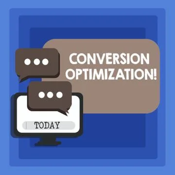 Handwriting text writing Conversion Optimization. Concept meaning system incr Stock Illustration