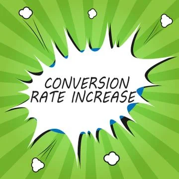 Handwriting text writing Conversion Rate Increase. Concept meaning Ratio of Stock Illustration