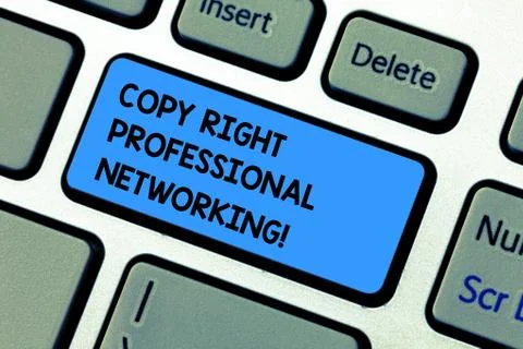 Handwriting text writing Copy Right Professional Networking. Concept meaning Stock Photos