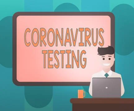 Handwriting text writing Coronavirus Testing. Concept meaning Collection of Illustrazione stock