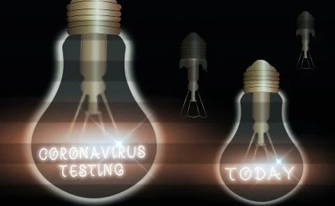 Handwriting text writing Coronavirus Testing. Concept meaning Collection of Illustrazione stock