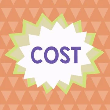 Handwriting text writing Cost. Concept meaning The amount that usualy paid for a Stock Illustration