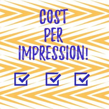 Handwriting text writing Cost Per Impression. Concept meaning refers rate that Illustrazione stock