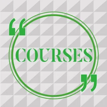 Handwriting text writing Courses. Concept meaning Route Direction followed Stock-Illustration