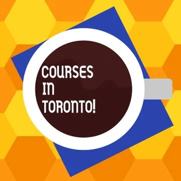 Handwriting text writing Courses In Toronto. Concept meaning direction or routes Stock Illustration