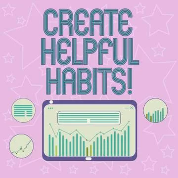 Handwriting text writing Create Helpful Habits. Concept meaning Develop a Stockillustratie