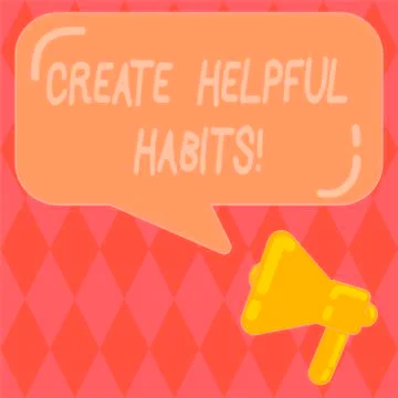 Handwriting text writing Create Helpful Habits. Concept meaning Develop a イラスト素材