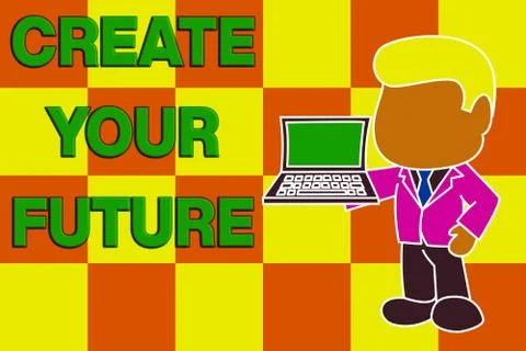 Handwriting text writing Create Your Future. Concept meaning Set Target and Stock Illustration