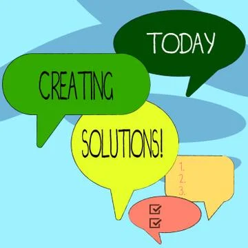 Handwriting text writing Creating Solutions. Concept meaning Make ways to solve 库存插图