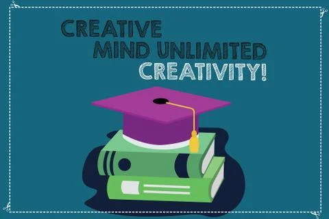 Handwriting text writing Creative Mind Unlimited Creativity. Concept meaning Illustrazione stock