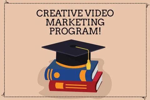 Handwriting text writing Creative Video Marketing Program. Concept meaning Ilustración de archivo