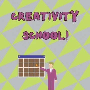Handwriting text writing Creativity School. Concept meaning students are able to Illustrazione stock