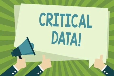 Handwriting text writing Critical Data. Concept meaning elements of business Stock Illustration