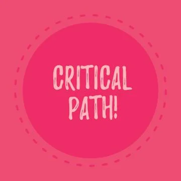 Handwriting text writing Critical Path. Concept meaning sequence of stages of a 스톡 일러스트