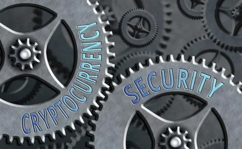 Handwriting text writing Cryptocurrency Security. Concept meaning prevent Stock Illustration