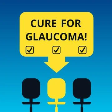 Handwriting text writing Cure For Glaucoma. Concept meaning eye drops pills Stock Illustration