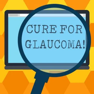 Handwriting text writing Cure For Glaucoma. Concept meaning eye drops pills Stock Illustration