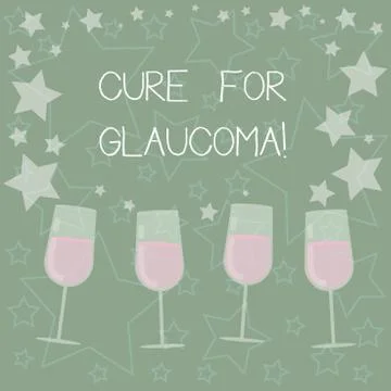 Handwriting text writing Cure For Glaucoma. Concept meaning eye drops pills Stock Illustration