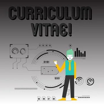 Handwriting text writing Curriculum Vitae. Concept meaning brief account demo Illustrazione stock