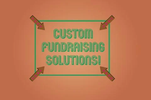 Handwriting text writing Custom Fundraising Solutions. Concept meaning software Stock Illustration