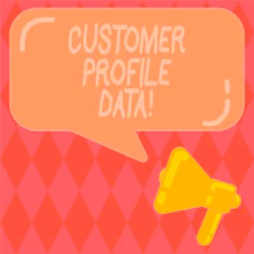 Handwriting text writing Customer Profile Data. Concept meaning report about the Stock Illustration