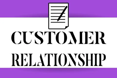 Handwriting text writing Customer Relationship. Concept meaning Deal and Inte Illustrazione stock