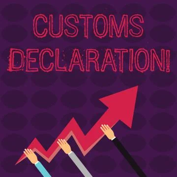 Handwriting text writing Customs Declaration. Concept meaning Official document 스톡 일러스트