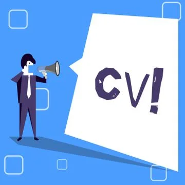 Handwriting text writing Cv. Concept meaning Curriculum Vitae Resume Stock Illustration