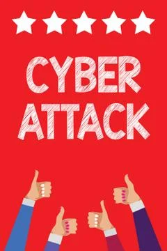 Handwriting text writing Cyber Attack. Concept meaning An attempt by hackers to 스톡 일러스트