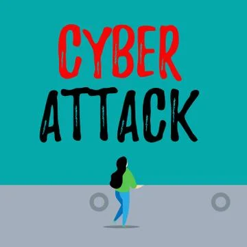 Handwriting text writing Cyber Attack. Concept meaning An attempt by hackers to 스톡 일러스트