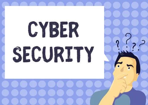 Handwriting text writing Cyber Security. Concept meaning Protect a computer Stock Illustration
