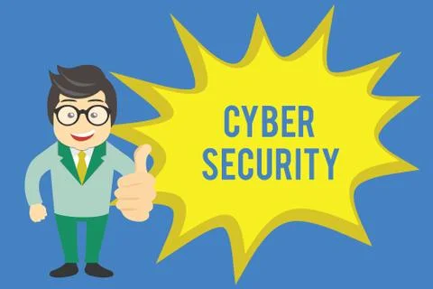 Handwriting text writing Cyber Security. Concept meaning Protect a computer Stock Illustration