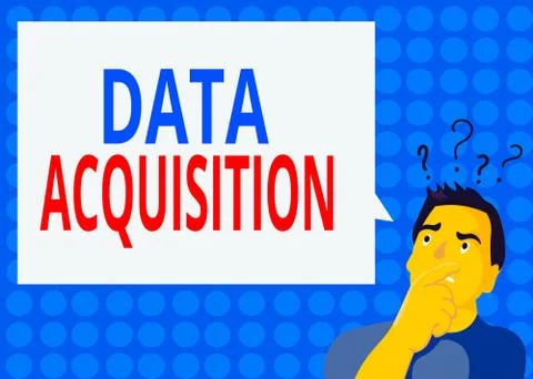 Handwriting text writing Data Acquisition. Concept meaning way to obtain Stock Illustration